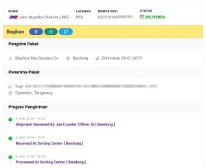 Fitur pengecekan nomor resi